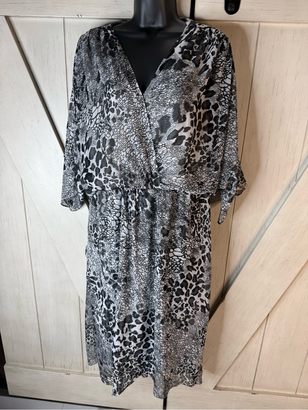 Chico's Black and White Animal Print Maxi Dress